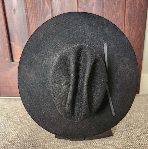 Vintage Resistol 4X Beaver Black Felt Cowboy Hat, Self Conforming, Oval, 6 7/8 - Picture 5 of 10